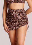 Drawstring Ruched Side-tie Swim Skirt