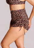 Drawstring Ruched Side-tie Swim Skirt