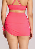 Drawstring Ruched Side-tie Swim Skirt