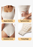 Ribbed Sleeveless Square Neck Tank Top Bodysuit