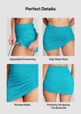 Drawstring Ruched Side-tie Swim Skirt