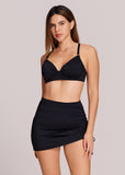 Drawstring Ruched Side-tie Swim Skirt