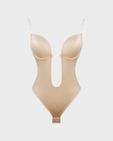 Backless Strapless U Plunge Thong Bodysuit