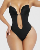 Backless Strapless U Plunge Thong Bodysuit