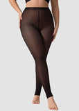 Slimming Semi-Sheer Black Tights