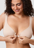 Front Closure Underwire Unlined Back Support Plunge Bra
