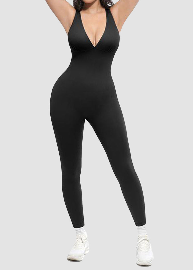 Deep V Tummy Control Sculpting Jumpsuit
