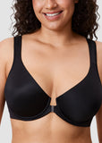 Front Closure Underwire Unlined Back Support Plunge Bra