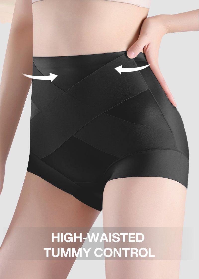 High-Waisted Cross Front Shaping Panties (6-Pack)