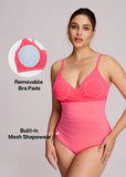 Sculpting Ruched Cross-Front One-Piece Swimsuit