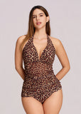 Ruched Halter Tankini Swimsuit