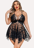 Plus Size Lace Nightdress with Front Slit