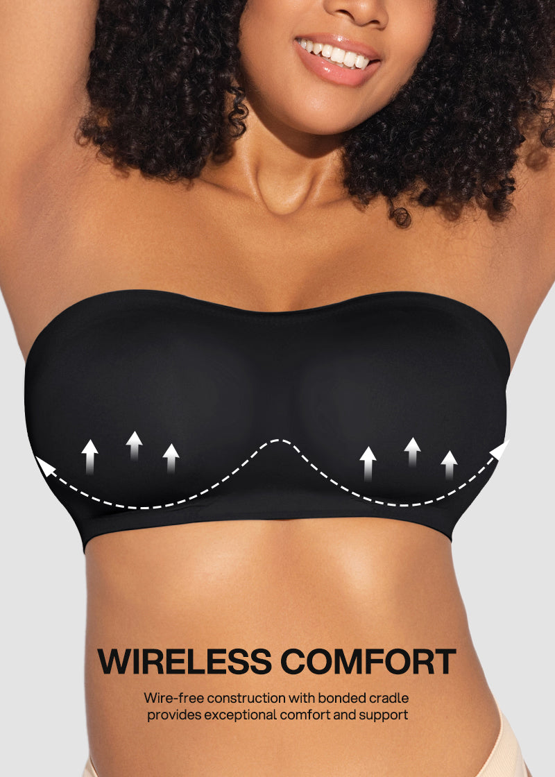 Non-Slip Crossover Side Hook Bandeau Bra
