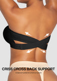 Non-Slip Crossover Side Hook Bandeau Bra