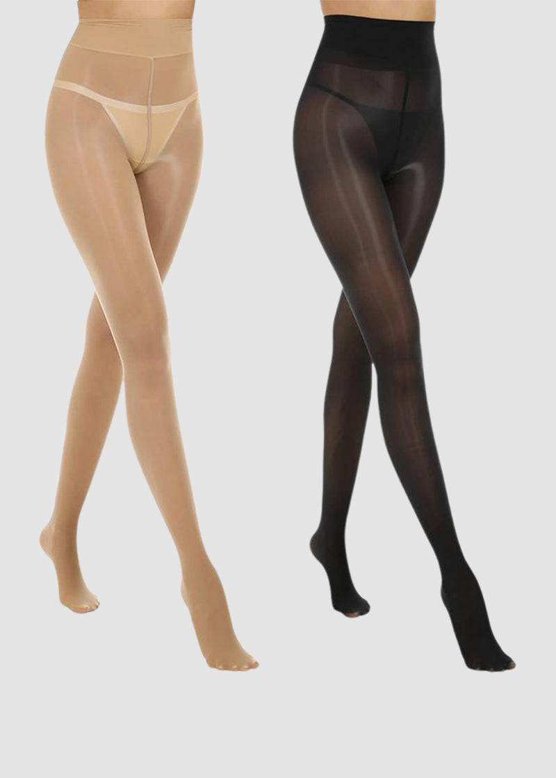 High-Waist Shiny Sheer Tights for Women