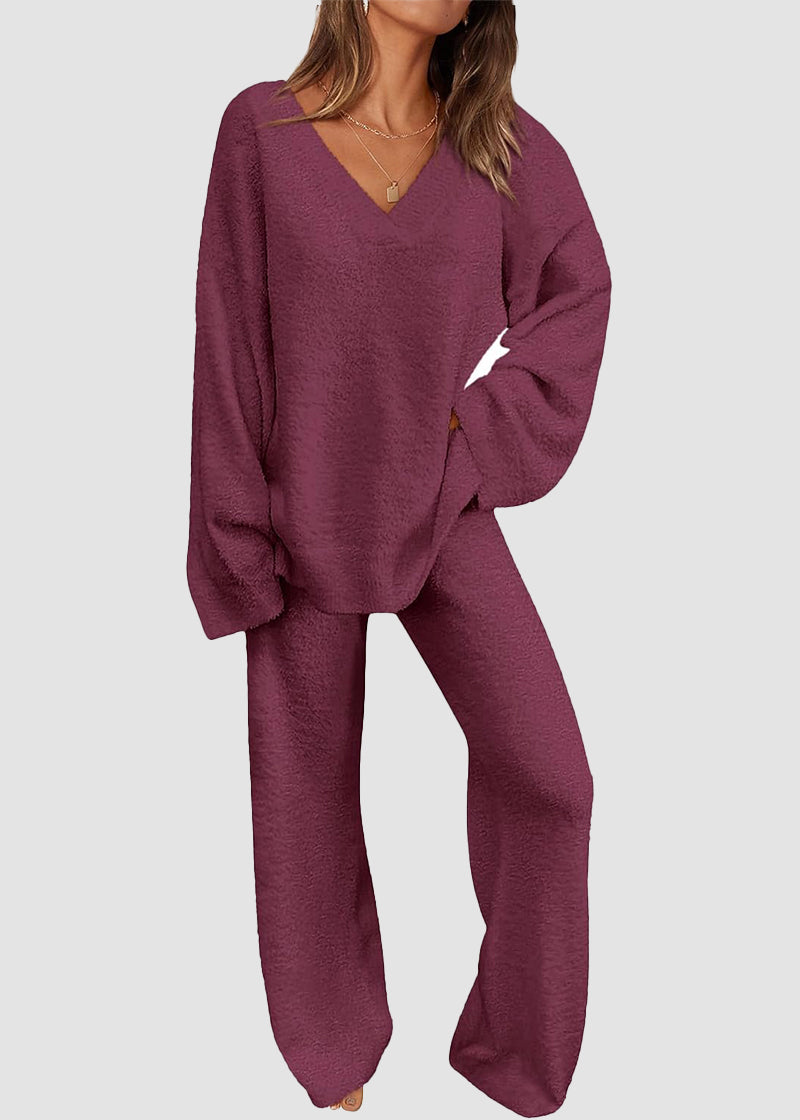 Teddy 2-Piece V-Neck Lounge Set