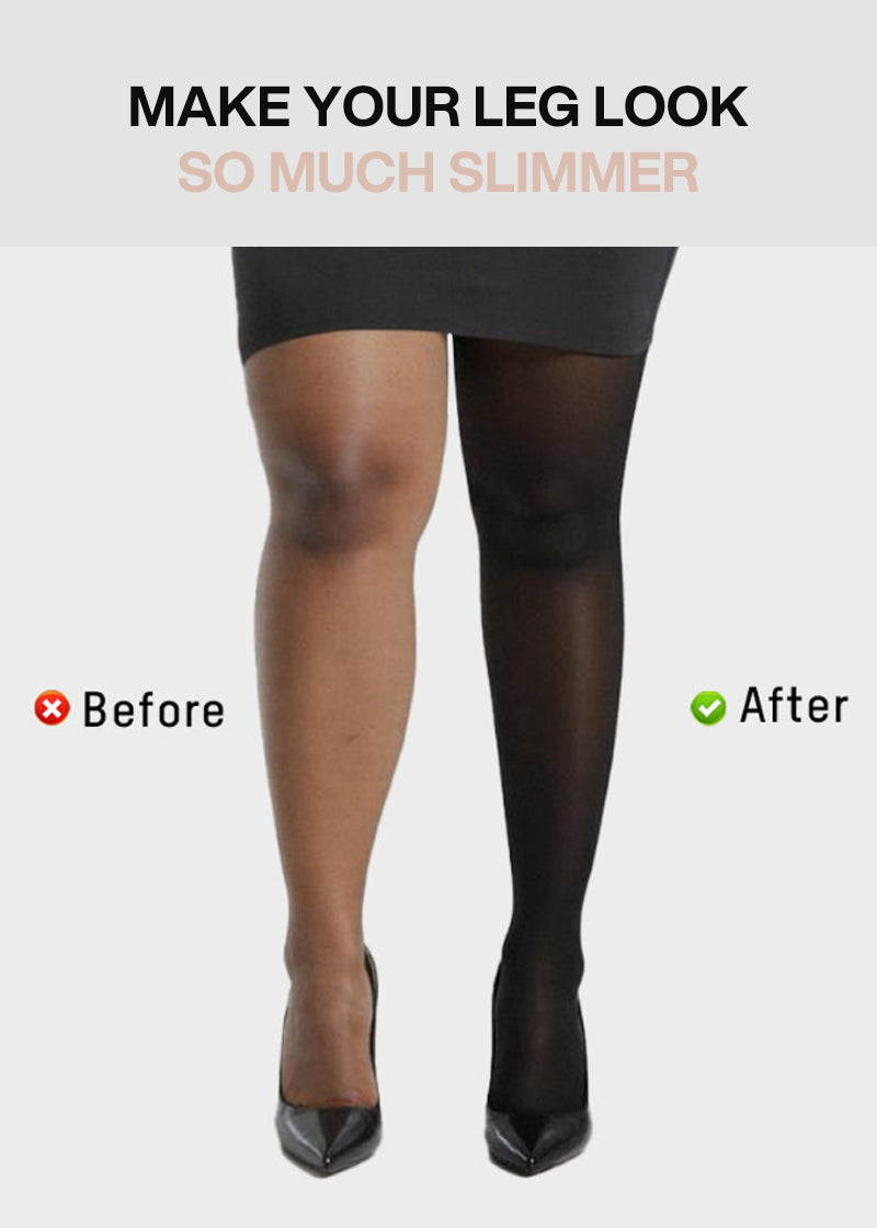 Slimming Semi-Sheer Black Tights